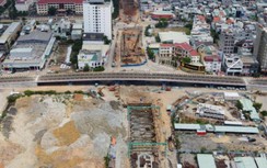 Cận cảnh cầu vượt tại nút giao thông Tây cầu Trần Thị Lý sắp thông xe