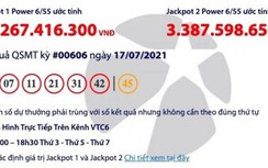 Kết quả xổ số Vietlott 17/7: Tìm người may mắn trúng thưởng hơn 37 tỷ