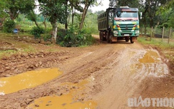Đường liên xã ở Đắk Nông bị cày xới do đâu?