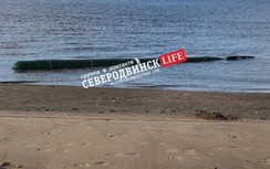 Cư dân Nga hốt hoảng khi phát hiện quả ngư lôi khổng lồ trên bờ biển