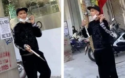 Không đội MBH gặp cảnh sát 141, tài xế xe máy rút dao múa may đe doạ