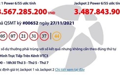 Kết quả xổ số Vietlott 27/11: Tìm người trúng giải khủng hơn 148 tỷ