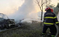 Hải Phòng: 5 xe container bị bà hỏa thiêu rụi trong đêm