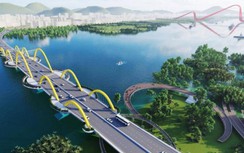 Cận cảnh cầu Tình Yêu nối đôi bờ Cửa Lục