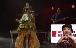 Mỹ Anh cực phiêu diễn giao lưu ASEAN, nhạc sĩ Anh Quân đệm nhạc cho con gái