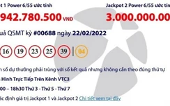Kết quả xổ số Vietlott 22/2/2022: Tìm người trúng gần 77 tỷ đồng