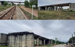 Cận cảnh cầu vượt đường sắt ở Huế dở dang sau 10 năm thi công