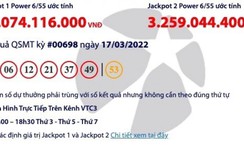 Kết quả xổ số Vietlott 17/3: Ai trúng gần 47 tỷ?