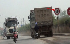 Hà Nội: Cận cảnh xe nghi quá tải "oanh tạc" trên đê sông Hồng