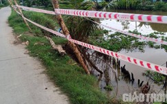 Bạc Liêu: Sạt lở đường vào chùa Hưng Thiện, nguy cơ đe dọa ATGT cao