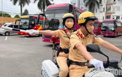 Ấn tượng nữ CSGT Thủ đô tham gia dẫn đoàn thể thao mùa SEA Games 31