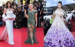 Thảm đỏ LHP Cannes: Người ngọt ngào tối giản, người cồng kềnh hở bạo