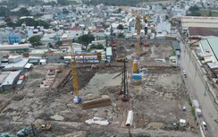 Toàn cảnh ngập đường khi dự án Urban Green Thủ Đức thi công