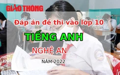 Đáp án đề thi môn Tiếng Anh tuyển sinh lớp 10 tỉnh Nghệ An năm 2022