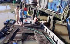 Tàu kéo sà lan va chạm hai ghe cá, một người bị thương nặng