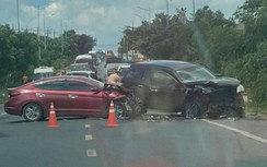 2 ô tô va chạm trên QL20 qua Lâm Đồng, 5 người bị thương