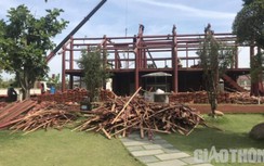 Cận cảnh tháo dỡ công trình trong khu du lịch trái phép ở Hải Phòng