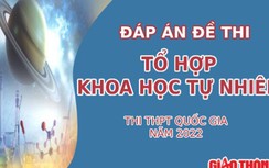 Đáp án đề thi tổ hợp các môn Khoa học tự nhiên THPT Quốc gia 2022