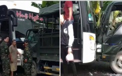Xe khách đi ngược chiều đấu đầu xe quân sự, 1 người bị thương