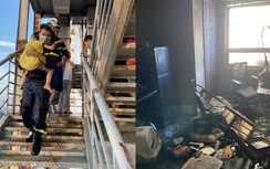 Cháy căn hộ tầng 10, cảnh sát PCCC bế cháu nhỏ, cõng người lớn thoát nạn
