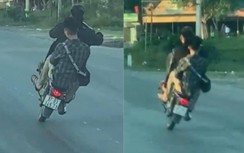 Làm rõ hai thanh niên đi xe máy bốc đầu, lạng lách trên QL1