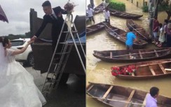 Đám cưới mùa lũ: Chú rể phải dùng 3 loại phương tiện đón cô dâu về dinh