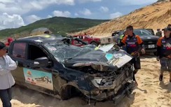 Ô tô lộn nhiều vòng trong Giải đua xe địa hình ở Khánh Hòa