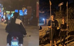 Công an triệu tập nữ sinh cầm dao phóng lợn ngồi xe máy diễu phố