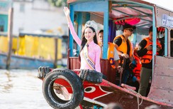 Hoa hậu Liên lục địa Bảo Ngọc chạy ghe về thăm quê