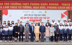 Trao tặng 2.000 mũ bảo hiểm cho học sinh Hà Nội