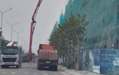 Xe có ngọn rầm rập phục vụ trạm trộn bê tông tại Bắc Giang