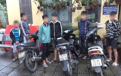 6 thiếu niên “đầu trần” đi 2 xe mô tô trộm cắp bị công an sờ gáy