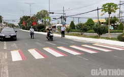 Lạ mắt với mô hình vạch sơn đường dành cho người đi bộ kiểu 3D ở Cà Mau