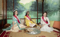 Dàn người đẹp Miss Charm diện áo yếm, "phát cuồng" vì phở, chả cá