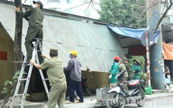 Dẹp loạn vỉa hè: Xuyên trưa tháo dỡ, thu giữ bảng biển, cây cối vi phạm