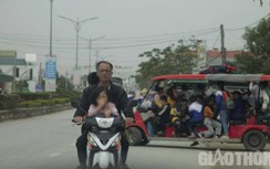 TNGT rình rập trường học, cha mẹ không mũ bảo hiểm chở con đi ngược chiều