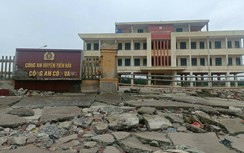 Thái Bình: Công trình đồn công an bỏ hoang, đường vào sạt lở nghiêm trọng