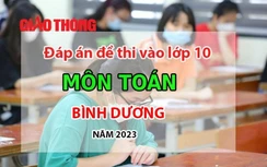 Đáp án đề thi vào lớp 10 môn Toán tỉnh Bình Dương năm 2023