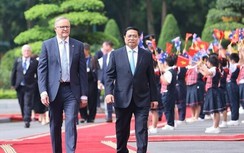 Toàn cảnh lễ đón trọng thể Thủ tướng Australia