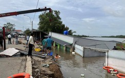 Long An: Sạt lở nghiêm trọng, 8 căn nhà sụp xuống sông Cần Giuộc
