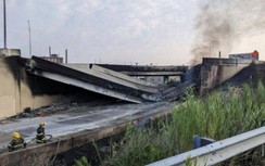 Xe bồn nổ, làm sập một phần đường cao tốc quan trọng của Mỹ