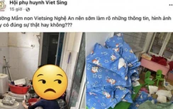 Kiểm tra thông tin trường mầm non rửa khay ăn của trẻ bên bồn cầu vệ sinh
