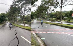 Đường Hồ Chí Minh sụt lún, vết nứt kéo dài, khẩn trương di dời 16 hộ dân