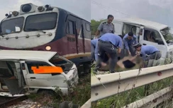 Tài xế ô tô tử vong khi cố băng qua đường sắt lúc tàu tới