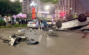 Hà Nội: Công an thông tin nguyên nhân ban đầu vụ tài xế Lexus tông 6 xe ở Trung Kính