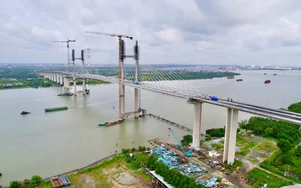 Cầu Phước Khánh nối Đồng Nai - TP.HCM tăng tốc thi công để đưa vào khai thác cuối tháng 9