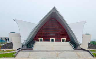 Cận cảnh Trung tâm văn hóa - Triển lãm tỉnh Bắc Giang trước ngày cán đích