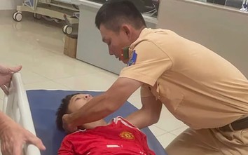 CSGT Lâm Đồng dùng xe đặc chủng đưa bé trai bị xuất huyết não đi cấp cứu kịp thời