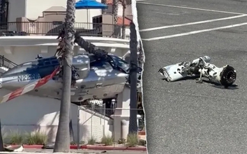 Trực thăng rơi xuống bãi đỗ xe ở bãi biển Nam California, 5 người nhập viện