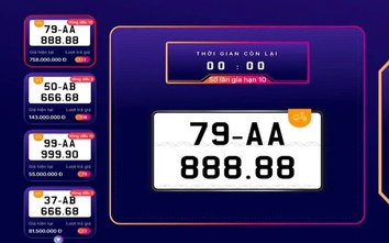 Một biển số xe máy "ngũ quý" trúng đấu giá gần 800 triệu đồng